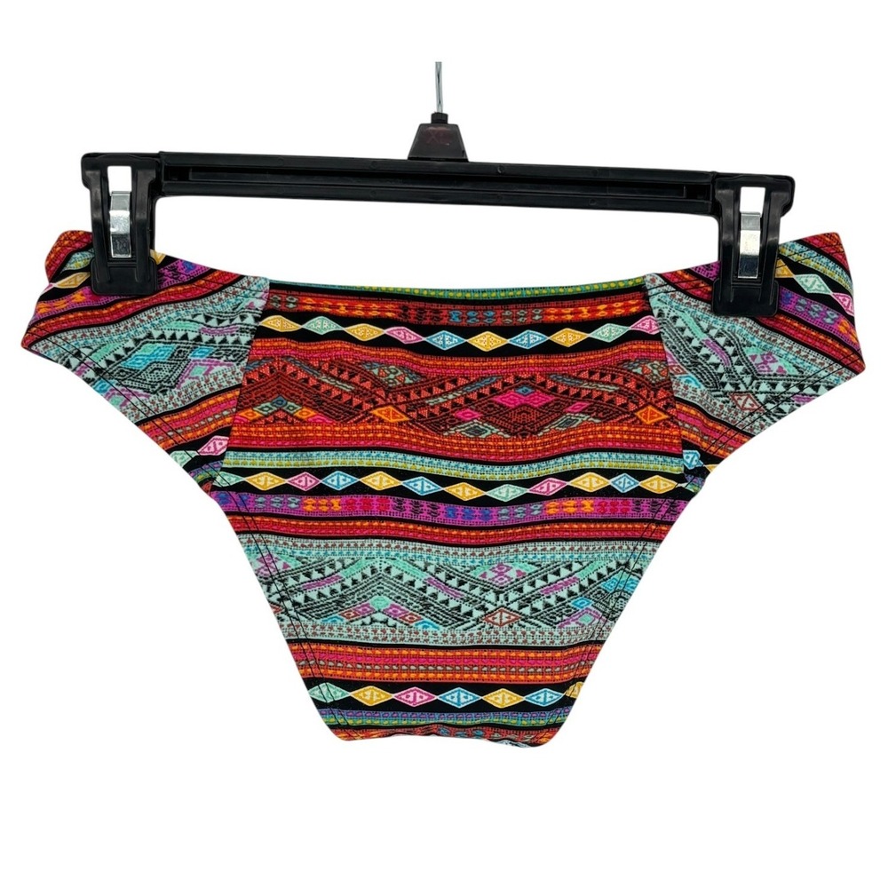 Black Bikini Set Embroidered Top 36D Print  Bikini Bottom Medium 2 Piece Swim - Picture 5 of 10